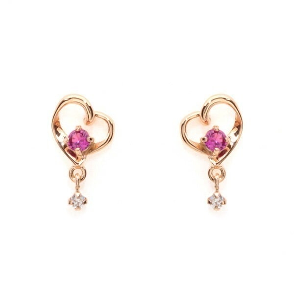 ピアス ハート K10ピンクゴールド 7月誕生石 151046553130