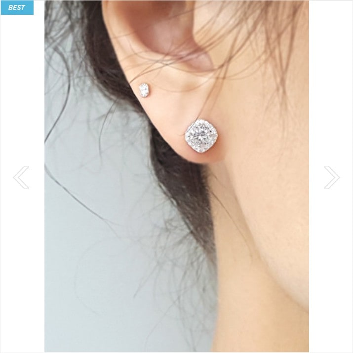 [Flying Scent]シルバー菱形ピアス 7503663860