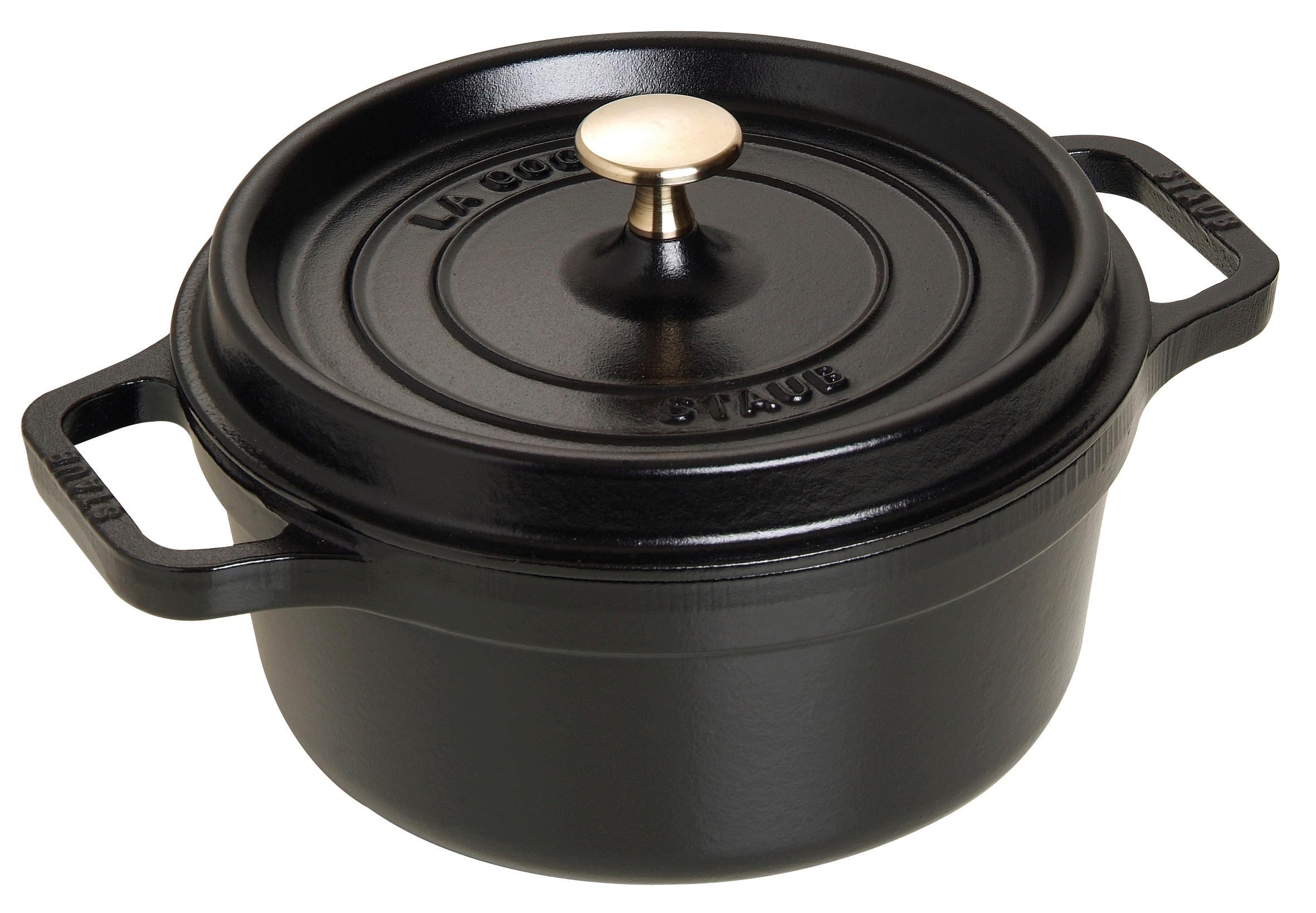 staub ストウブ ピコ ココット ラウンド ブラック 22cm 両手 ホーロー 鍋 IH対応 【シリアルナンバー付き日本正規販売品】 La Cocotte Round 40509-305