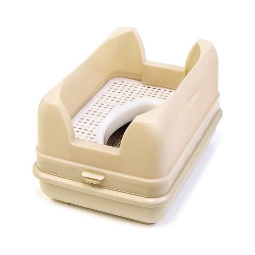 キャットワレ ナチュラルベージュ トイレ 猫用トイレ ネコトイレ システムトイレ オマル式 スノコ コンパクト オーカッツ シリカゲル 省スペース