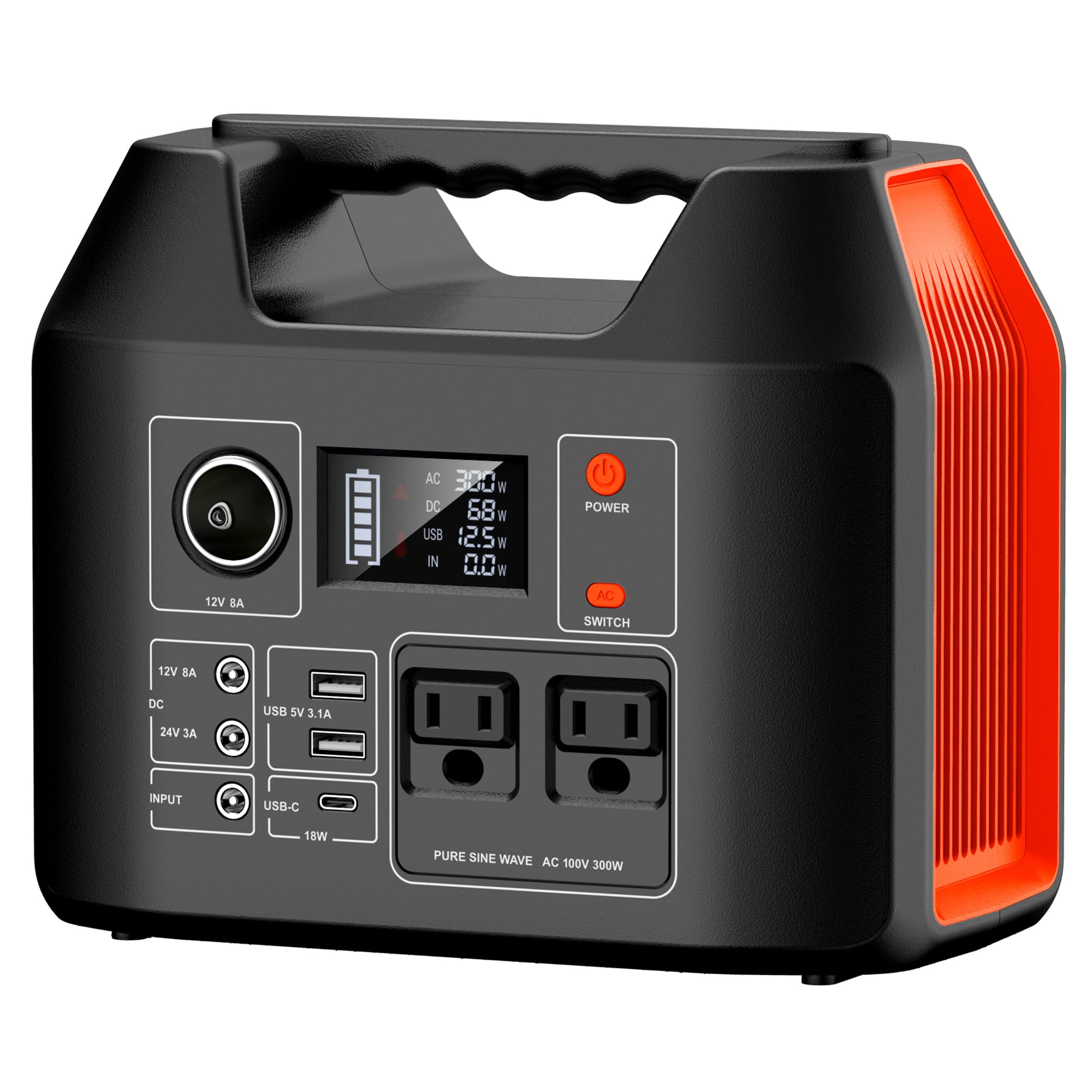 ポータブル電源 R300 大容量 110000mAH/407Wh ポータブルバッテリー 家庭用 防災グッズ ぽーたふる電源 PSE認証済 純正弦波 AC出力（定格300W 瞬間600W） 急速充電QC