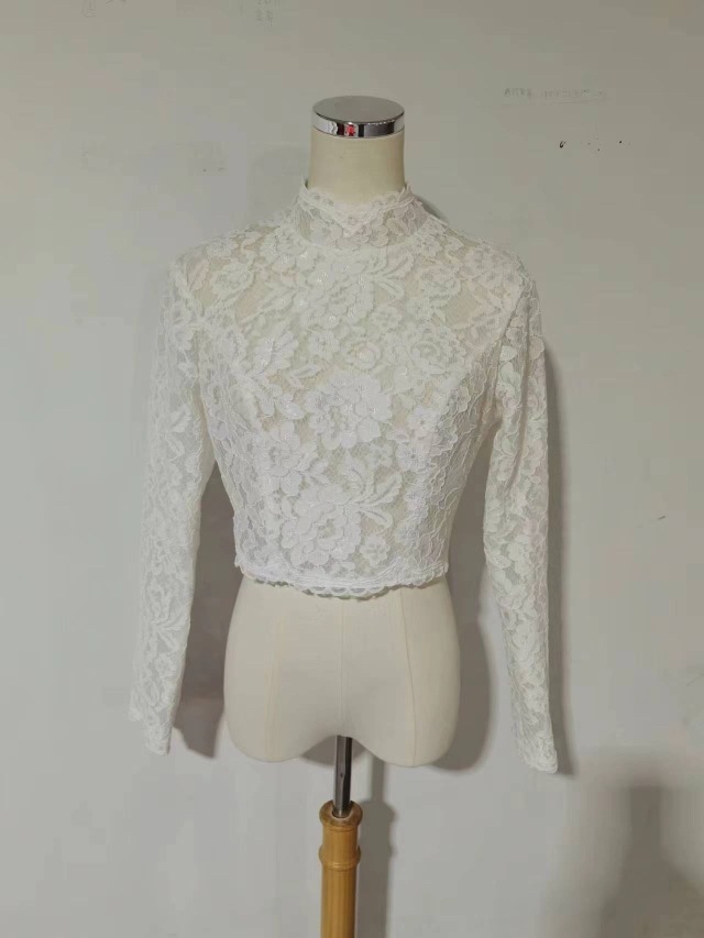 ウエディングドレス ボレロ ハイネック 3D立体レース刺繍 花嫁/ウェディングドレス