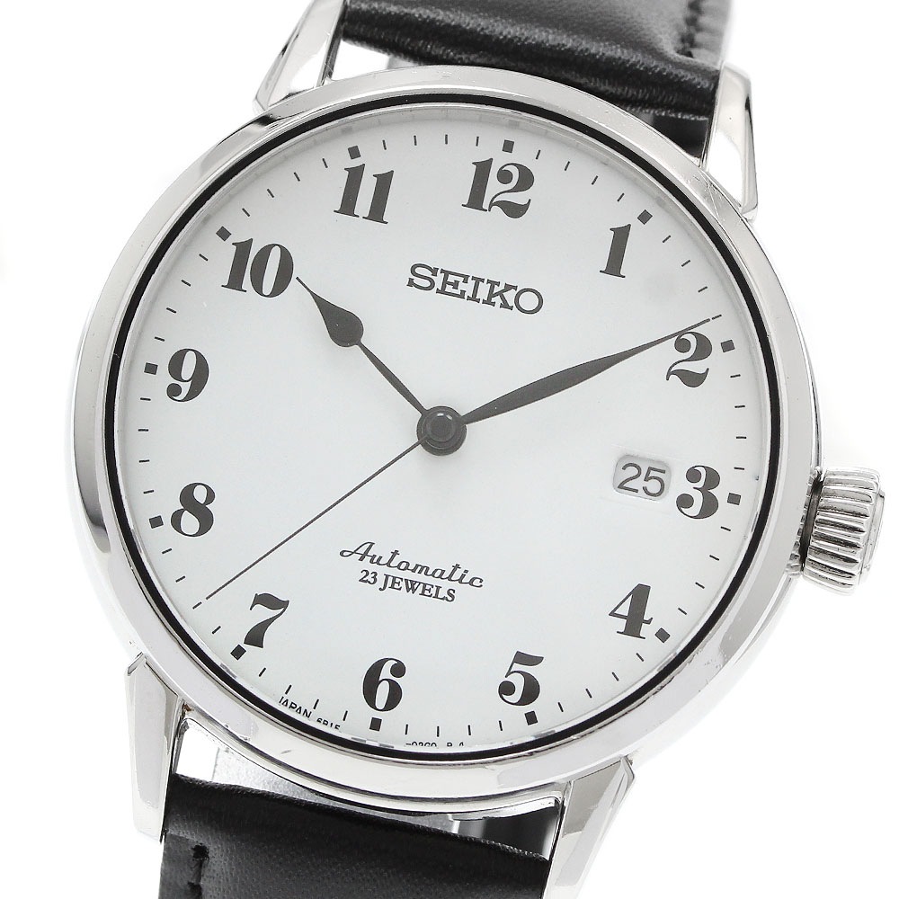 セイコー SEIKO SARX027/6R15-02Z0 プレサージュ 琺瑯ダイヤル デイト 自動巻き メンズ _945639【中古】