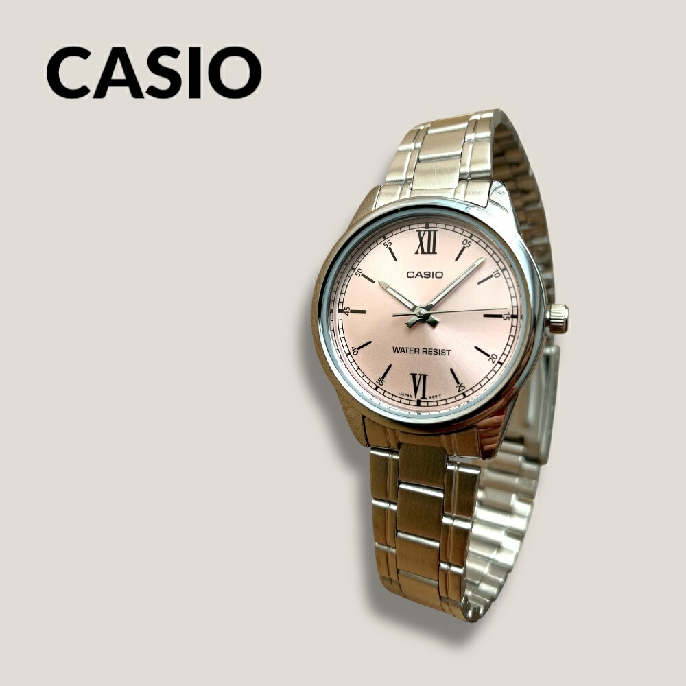 カシオ CASIO 腕時計 レディース 収納ケース付き チープカシオ チプカシ ステンレス シルバー ピンク シンプル 日常使い プレゼント ギフト 時計 女性用 彼女 母 妻 誕生日 就職祝い 入学