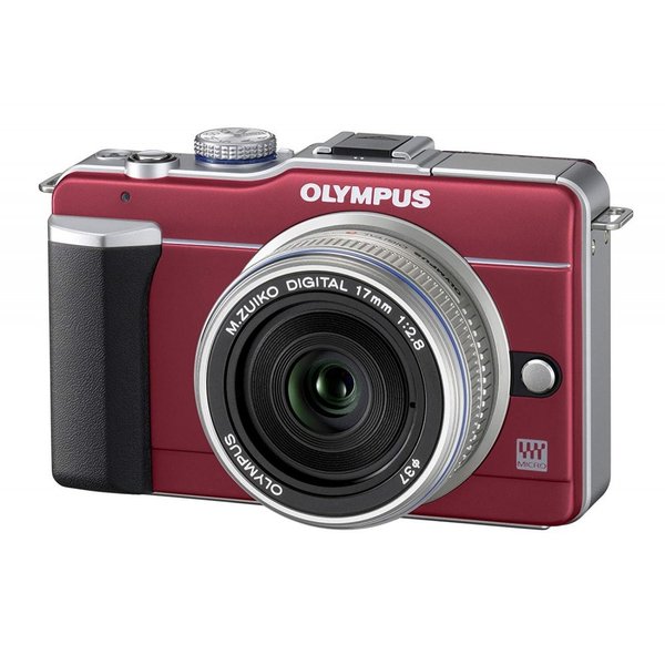 【中古】オリンパス OLYMPUS E-PL1パンケーキレンズキット ルビーレッド SDカード付き 42,480円