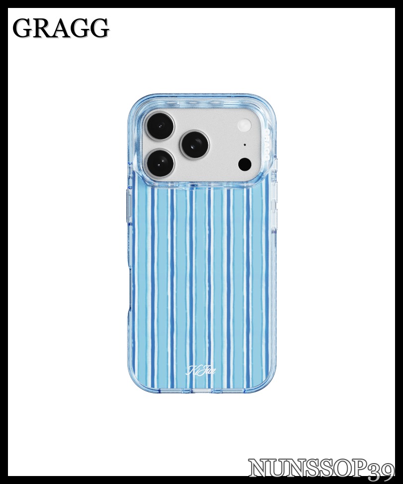 GRAGG MAGSAFE LAYERS FRAME CASE CLEAR BLUE - WATER STRIPE