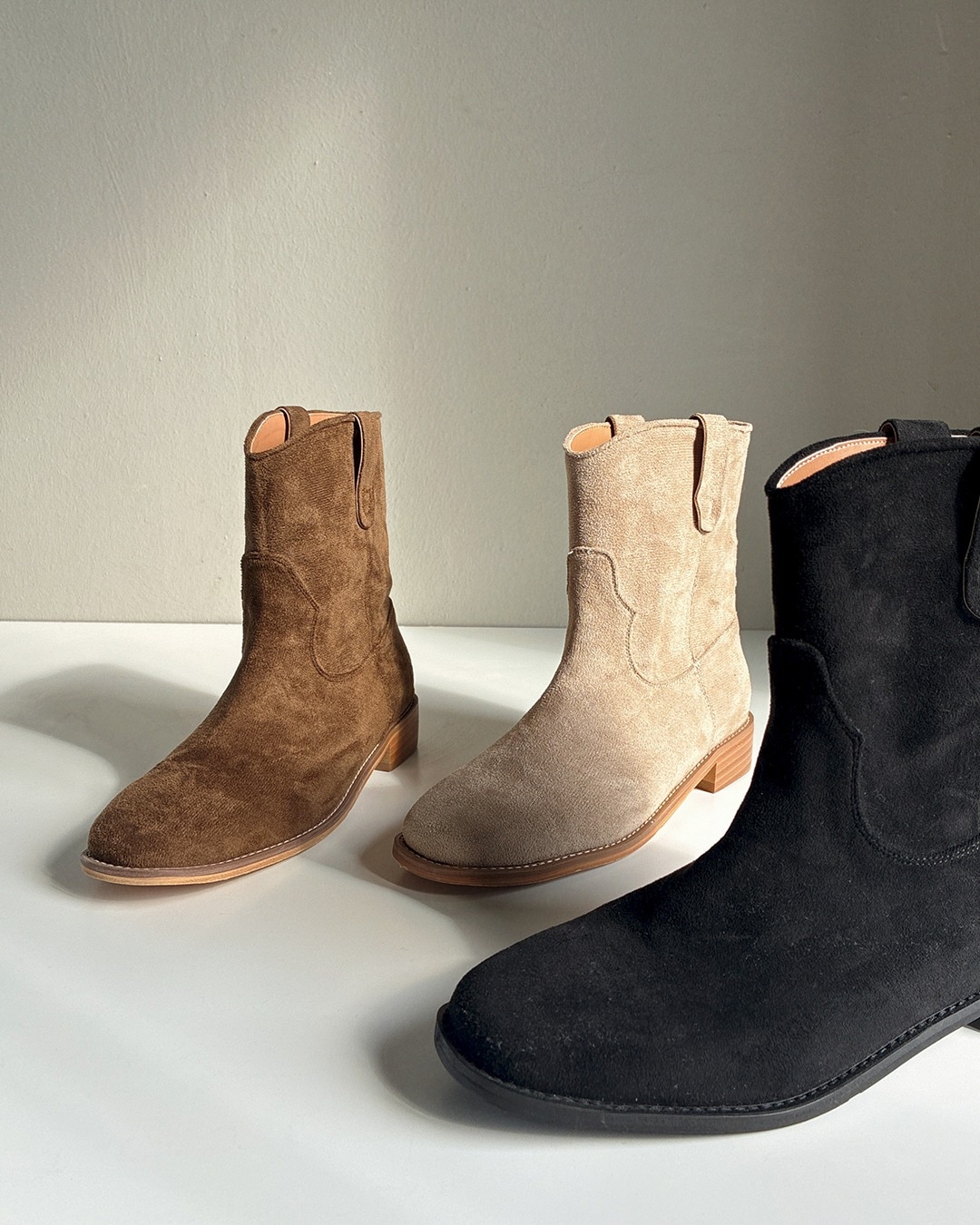 ペルスエードミドルブーツ韓国ファッション レディース