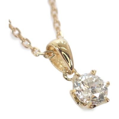 ダイヤモンド デザインネックレス K18 イエローゴールド メレダイヤ ペンダント ネックレス YG ダイヤモンド レディース 中古 ラッピング可 デザインジュエリー ネックレス K18イエローゴールド ダイヤモンド