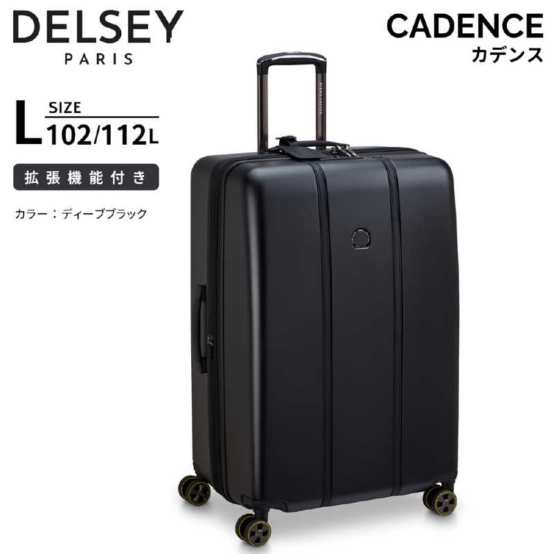DELSEY　デルセー スーツケース CADENCE カデンス Lサイズ 拡張機能付き 宿泊目安 : 1週間以上 [TSAロック搭載 / 102L] ディープブラック　167782150