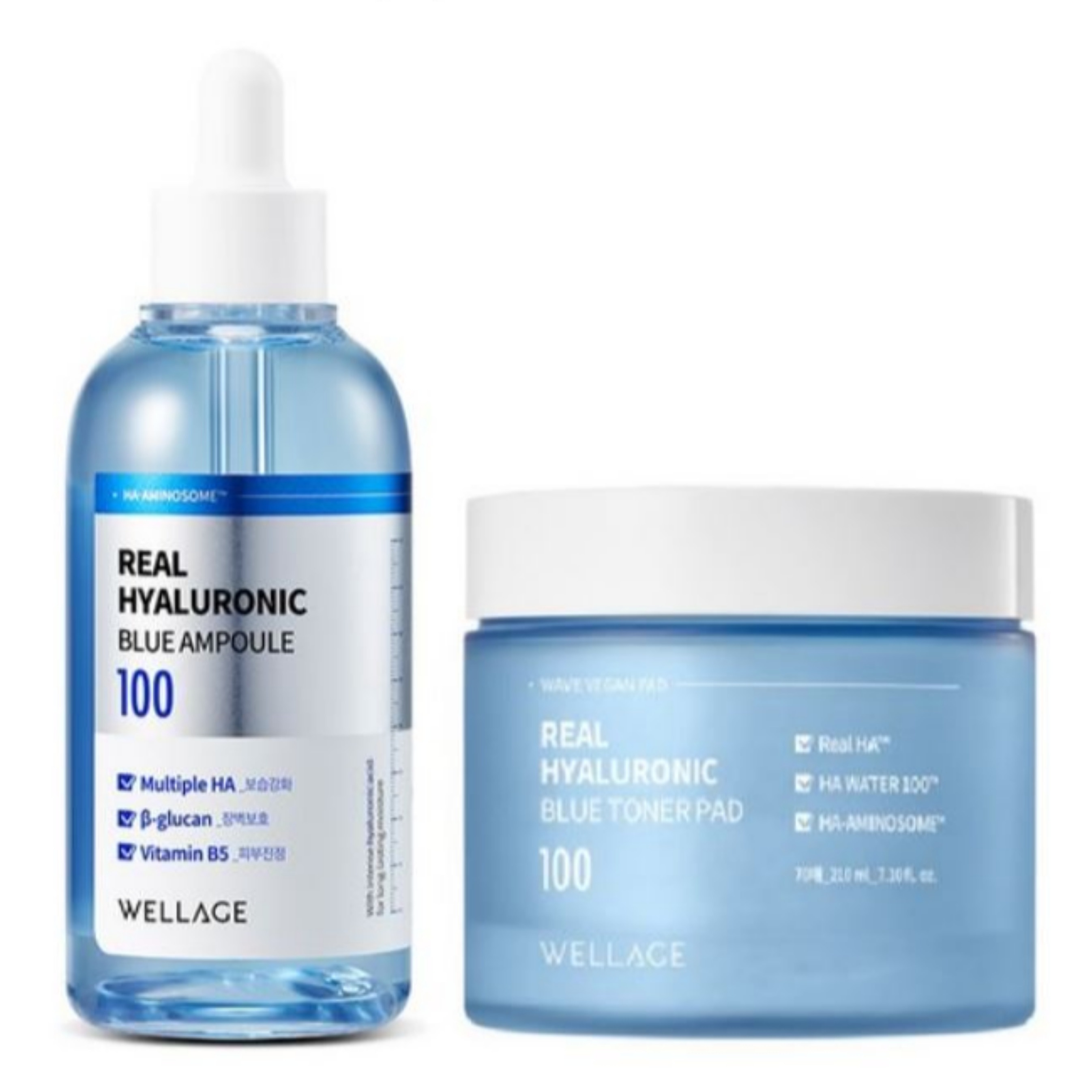 リアル ヒアルロニック ブルー 100 アンプル 100ml + ブルー トナー パッド 70枚 210ml セット