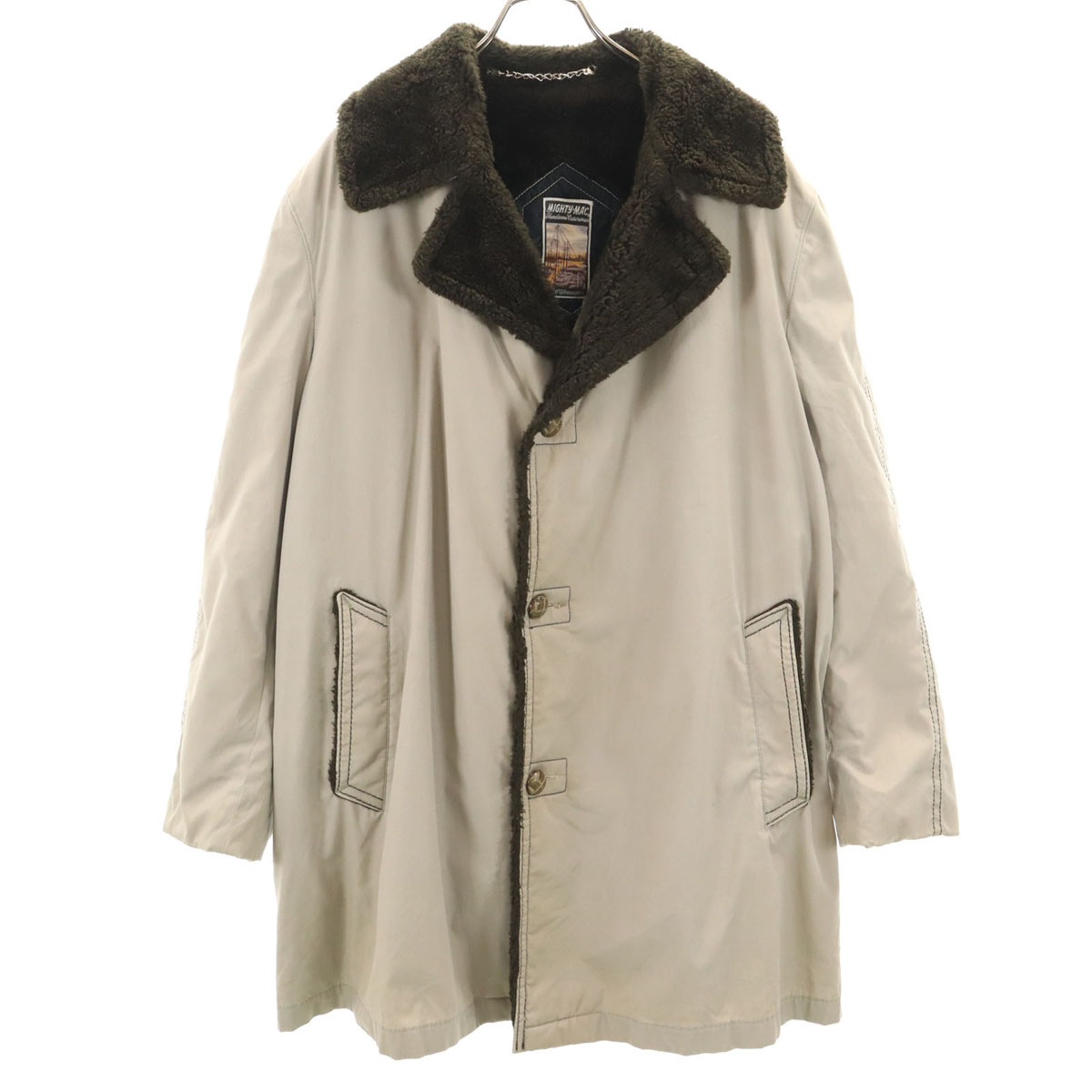 MIGHTY MAC マイティーマック 70s 80s ヴィンテージ ジャケット 46 カーキ系 裏ボア メンズ 古着