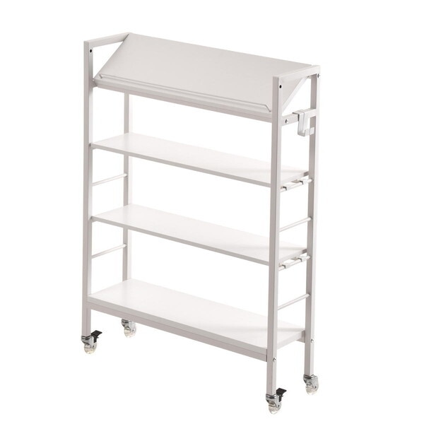 B.Bファニシング ONES0380MOWHT ホワイト KAKERU キャスター付 スリム収納ラック 棚 メーカー直送