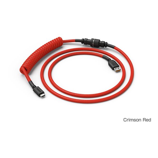 Coiled Cable - Crimson Red（USB-C with Aviator Connectors） GLO-CBL-COIL-RED