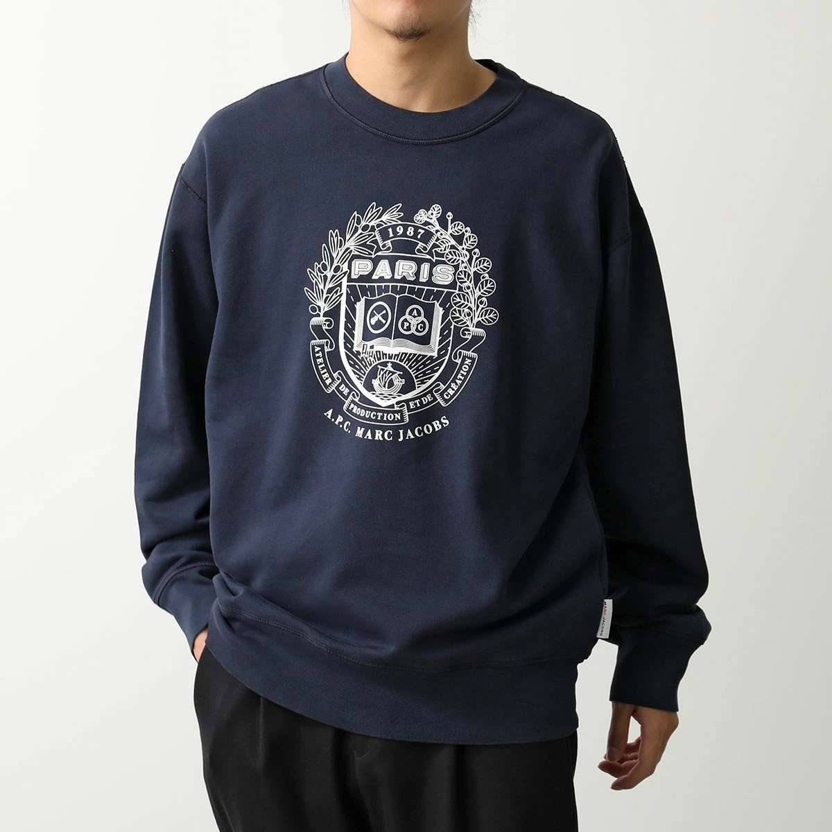 APC A.P.C. × MARC JACOBS アーペーセー マークジェイコブス コラボ スウェットシャツ COHKQ H37003 メンズ トレーナー ロゴ クルーネック 長袖 IAK