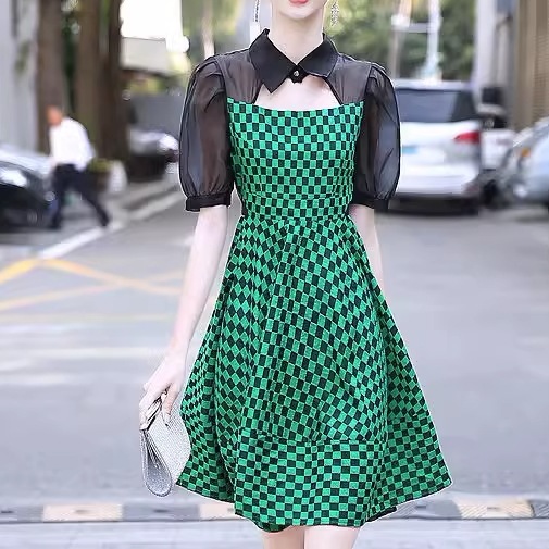 レディース ワンピース ミニワンピース フレアワンピース 半袖 ボリューム袖 襟付き 肌見せ かわいい 大人可愛い きれいめ シンプル 上品 おしゃれ かっこいい レトロ こなれ感 個性的 5,480円