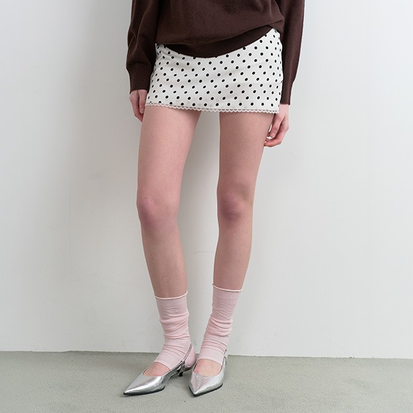 DOT MINI SKIRT WHITE