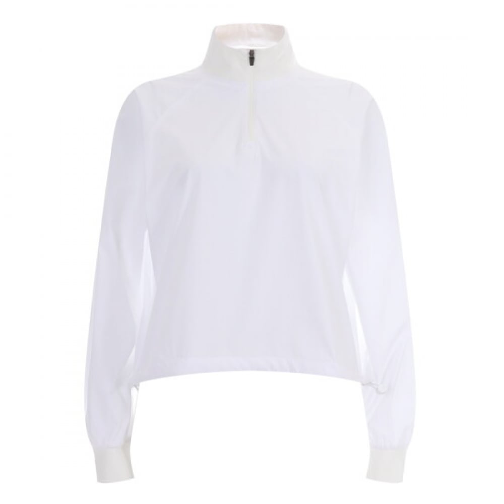 ショップアン 女性 半ジップ ゴルフ ラグラン 長袖 Tシャツ ホワイト LB-WSH-415