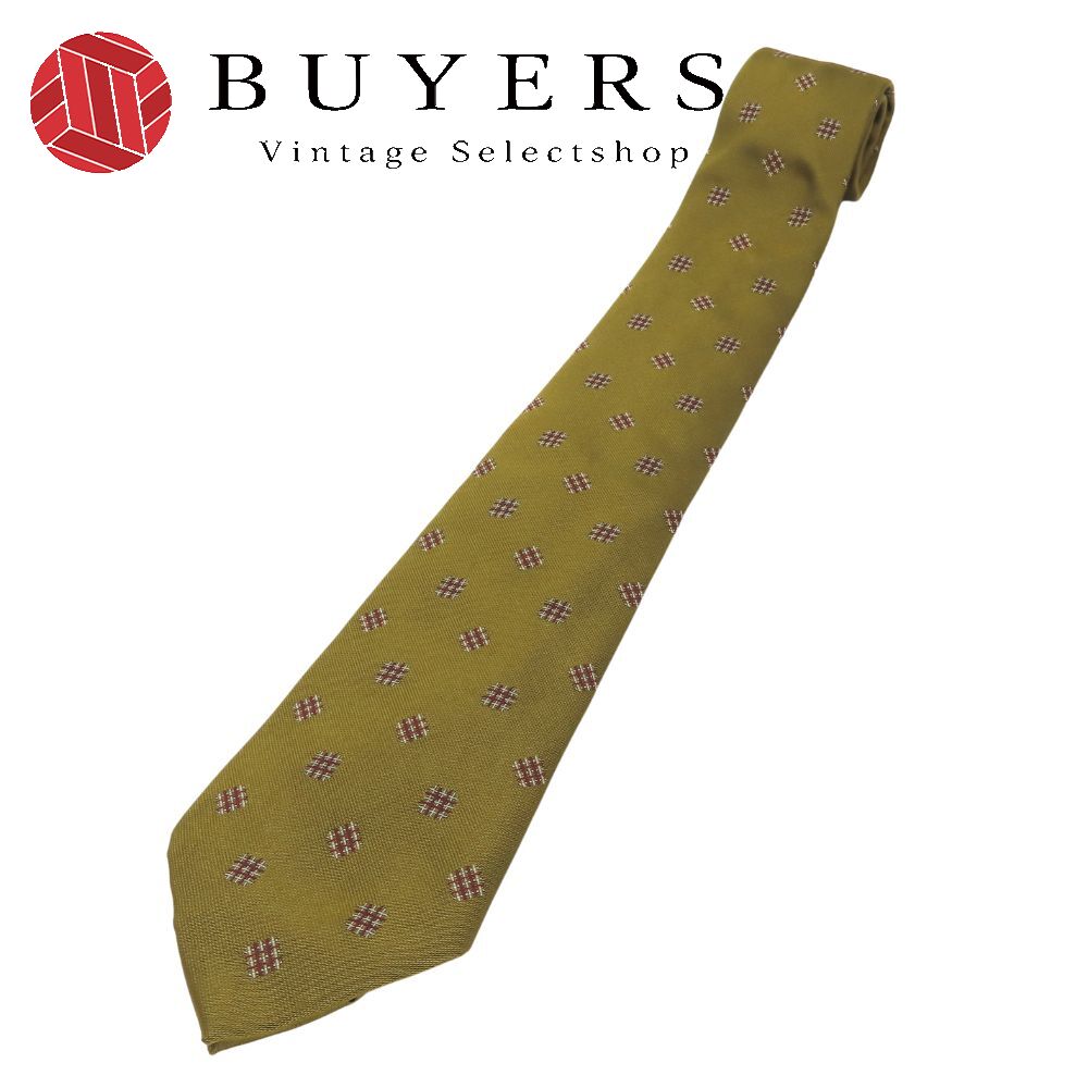 中古 ネクタイ シルク カーキ ブラウン スーツ ビジネス アパレル メンズ 男性