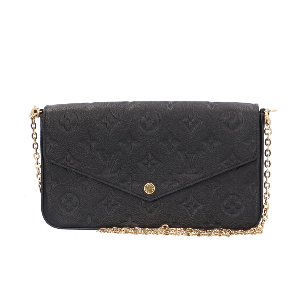 ルイヴィトン ポシェットフェリシー モノグラムアンプラント ショルダーバッグ モノグラムアンプラント M82477 ブラック LOUIS VUITTON 中古 美品