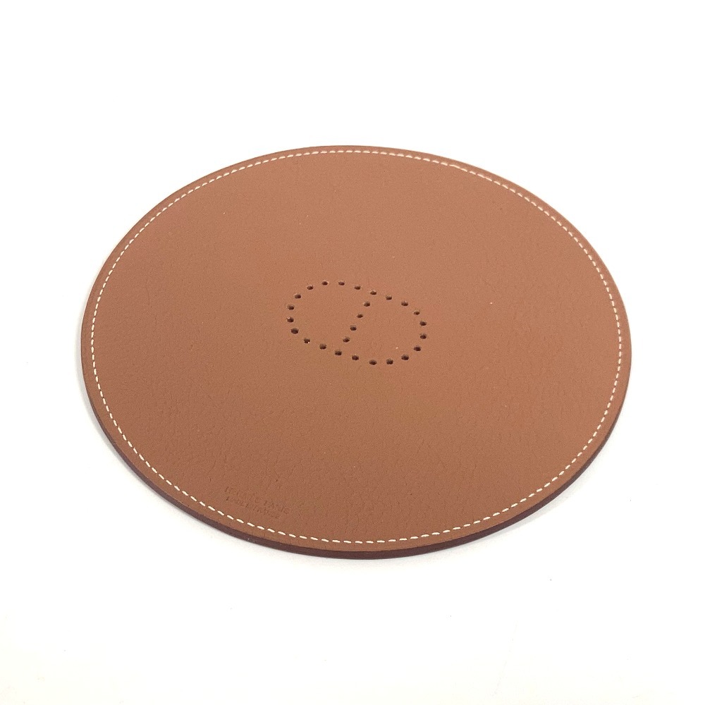 雑貨 ロゴ マウスパッド ラウンド バイカラー PC パソコン インテリア パンチングH エブリン レザー ワインレッド系