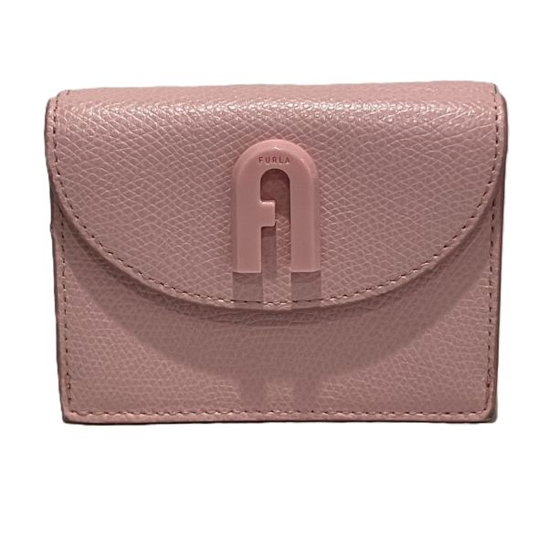 フルラ トリフォルド レザー コンパクトウォレット 3つ折り財布 レディース 美品 【中古】
