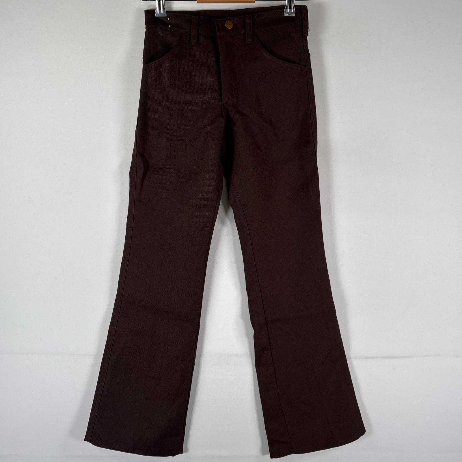古着 USA製 スラックスパンツ デッドストック 長ズボン ランチャーパンツ TALON ブーツカット レディース w27 L30 ブラウン メンズ