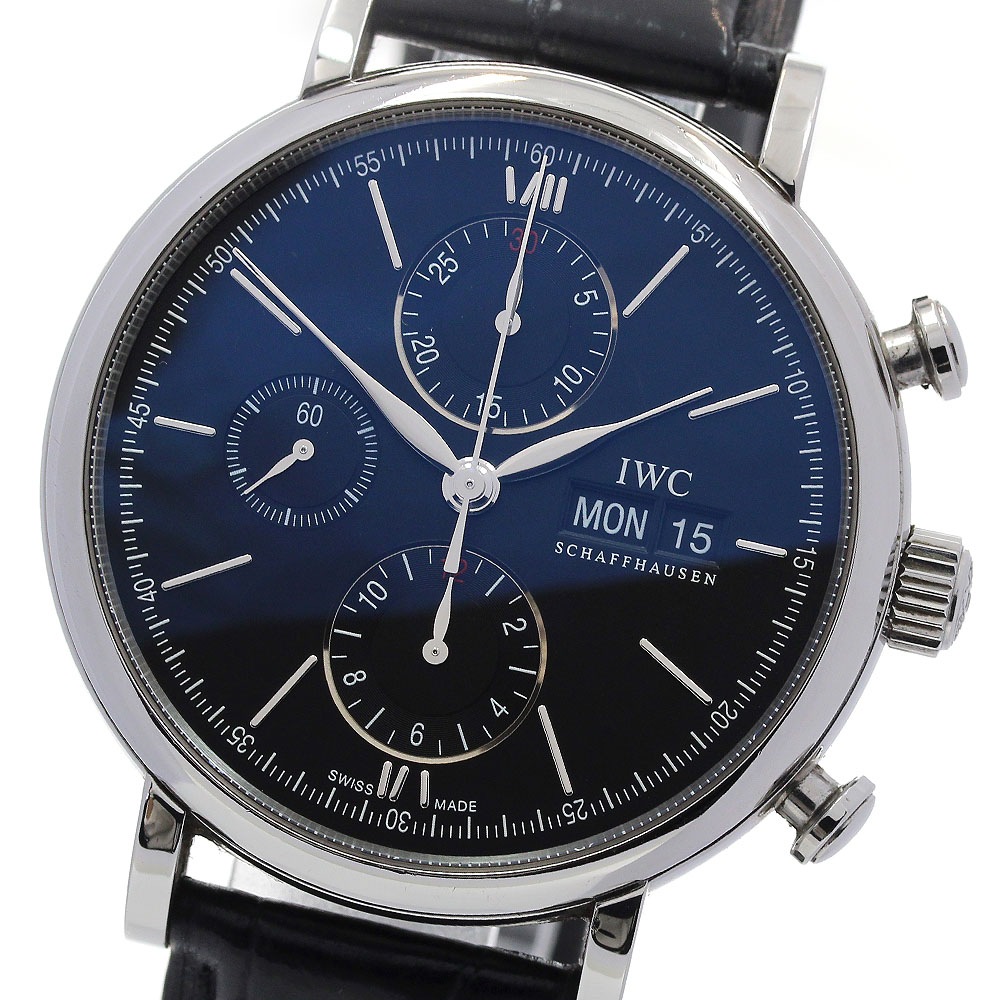 IWC SCHAFFHAUSEN IW391029 ポートフィノ クロノグラフ デイデイト 自動巻き メンズ 保証書付き_826829【中古】