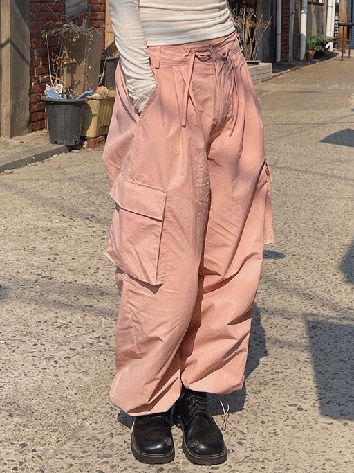 パンツ andwang string tuck cargo pants Drawstring cargo pants（ドローストリングカーゴパンツ）c-339