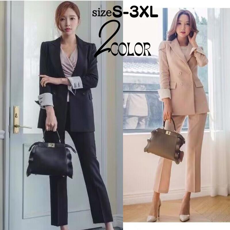 パンツスーツ レディース スーツセット ビジネススーツ リクルートスーツ 着痩せ 春 夏 秋 冬 通勤 OL ブラック ピンク パンツ おしゃれ ビジネス 入園式 入学式 卒業式 参観日 発表