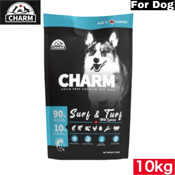 CHARM（チャーム）サーフ＆ターフドッグ10kg ドッグフード 正規品 ペットフード 全犬種 オールステージ 全ライフステージ 犬のごはん 犬のご飯 穀物不使用 無添加 ペット用品 ペット 犬 いぬ