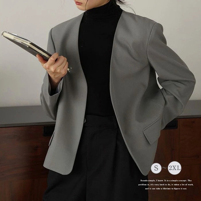 【2枚購入で1oo円OFF】テーラードジャケット レディース 長袖 ジャケット コート 春 秋 テーラード OL 無地 上品 高級感 ライトアウター 重ね着 カジュアル フォーマル シンプル スリット