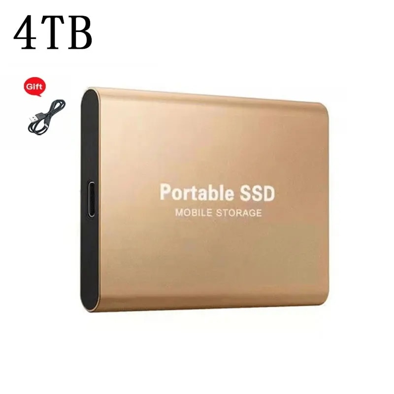 Xiaomi Mijia-外付けハードディスクドライブ,USB 3.1,type-c,m.2,500GB,1テラバイト,2テラバイト,フラッシュドライブ,ラップトップ用8テラバイト 4TB Gold
