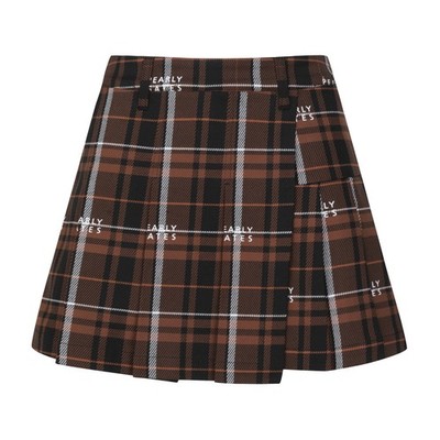 正規品 PEARLY GATES GOLF レディース ロゴ タータンチェック プリーツ ミックススカート