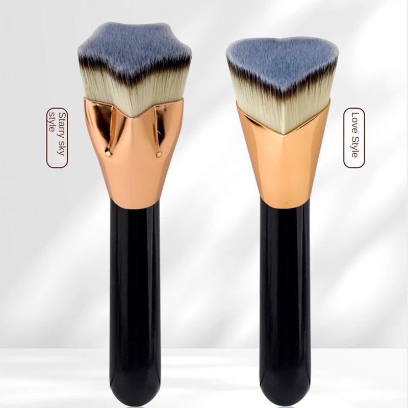 木製ハンドル付きメイクアップブラシ,ハイレイピーク,トライダー,スター,ハート,ファンデーション,無味,1,3,5,10個