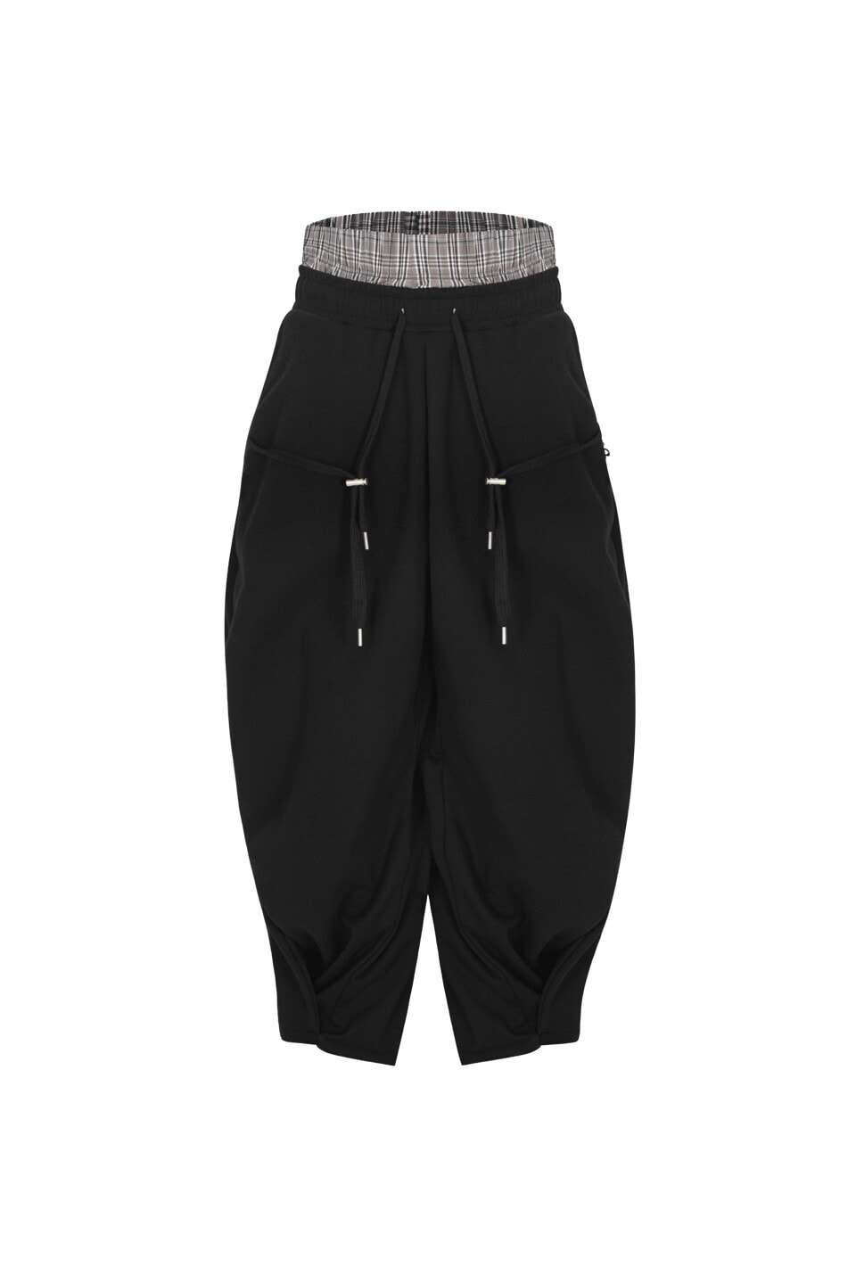 【SURGERY】SURGERY SAGGING DOUBLE WAIST PANTS : BLACK