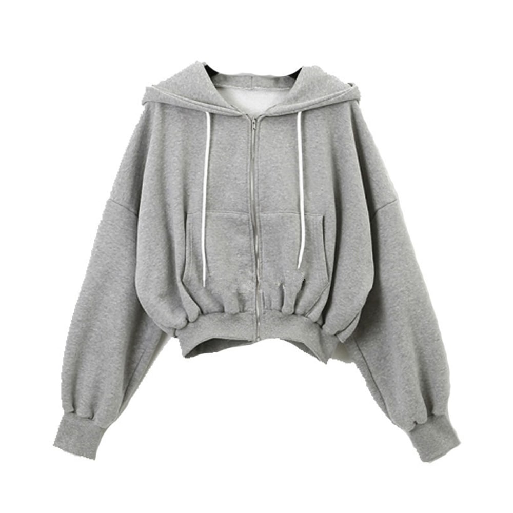 [最安値挑戦]！コットン ギャル服 カジュアル ジャケット アウター トップス ジップアップ 长袖 春秋 フード付きトレーナー ショーツ丈 肌見せ へそ出し スウェット レディース パーカー 5,692円