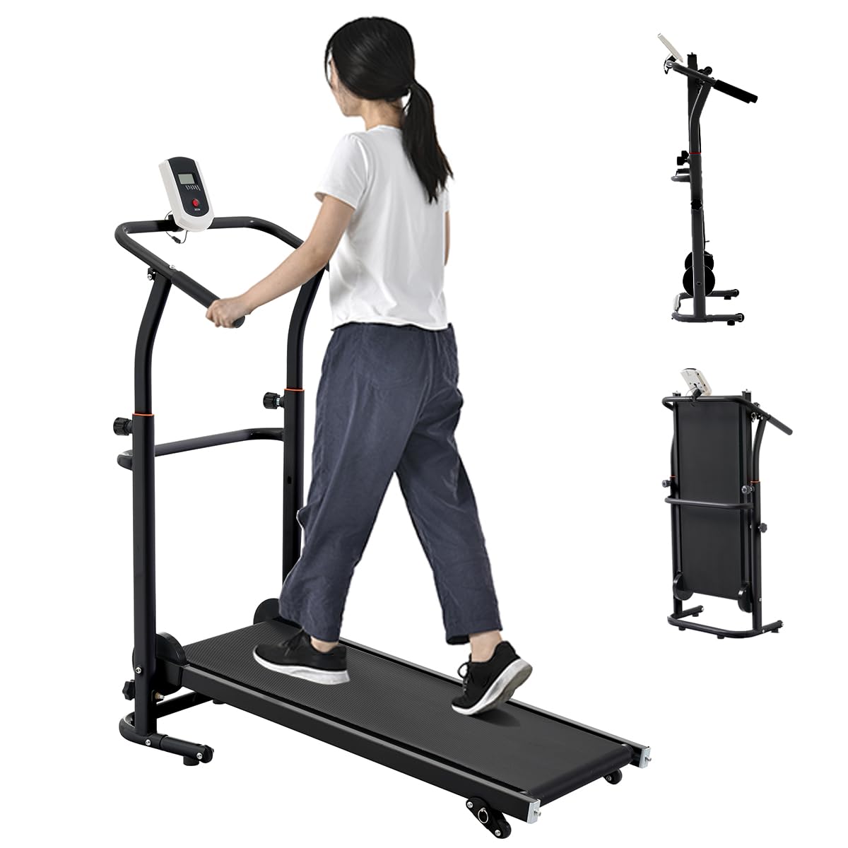 ランニングマシン 自走式 折りたたみ ルームランナー 家庭用 角度調節 高さ調整可能 キャスター付き 静音 電源不要