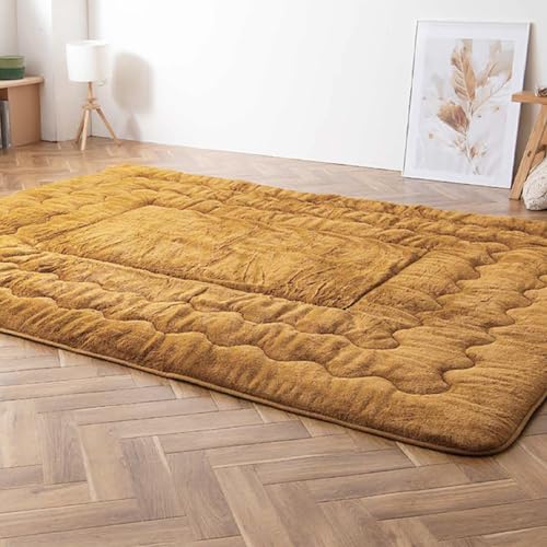 アイリスオーヤマ こたつ敷き布団 長方形 蓄熱綿でずっと暖かい きめ細かくふんわり柔らかなさわり心地 ラビットファー調 極厚こたつ敷き布団 包み込まれるような肌ざわり 家庭洗い可 マスタード KSB-