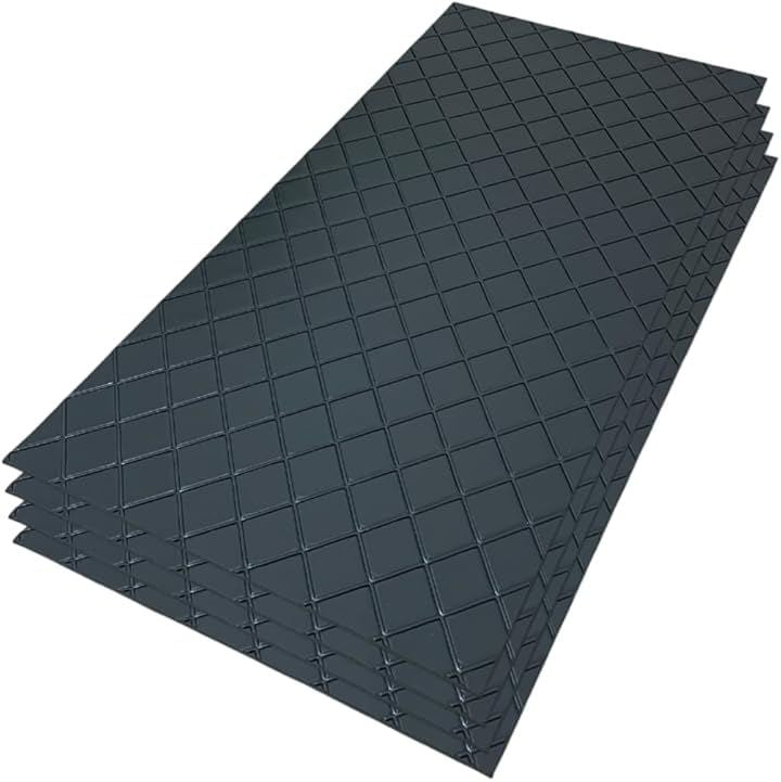 軽量高強度 樹脂製敷板 PSKJr 450x910mm 厚さ6mm工事現場・イベント・DIYに最適 床面の保護・養生材 (ブラック 4枚, 長さ91cmx幅45cmx厚さ0.6cm)