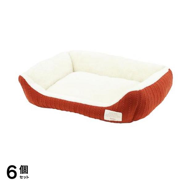 ペットプロ Homey ニットリバーシブル スクエアベッド S オレンジ 1個入 6個セット