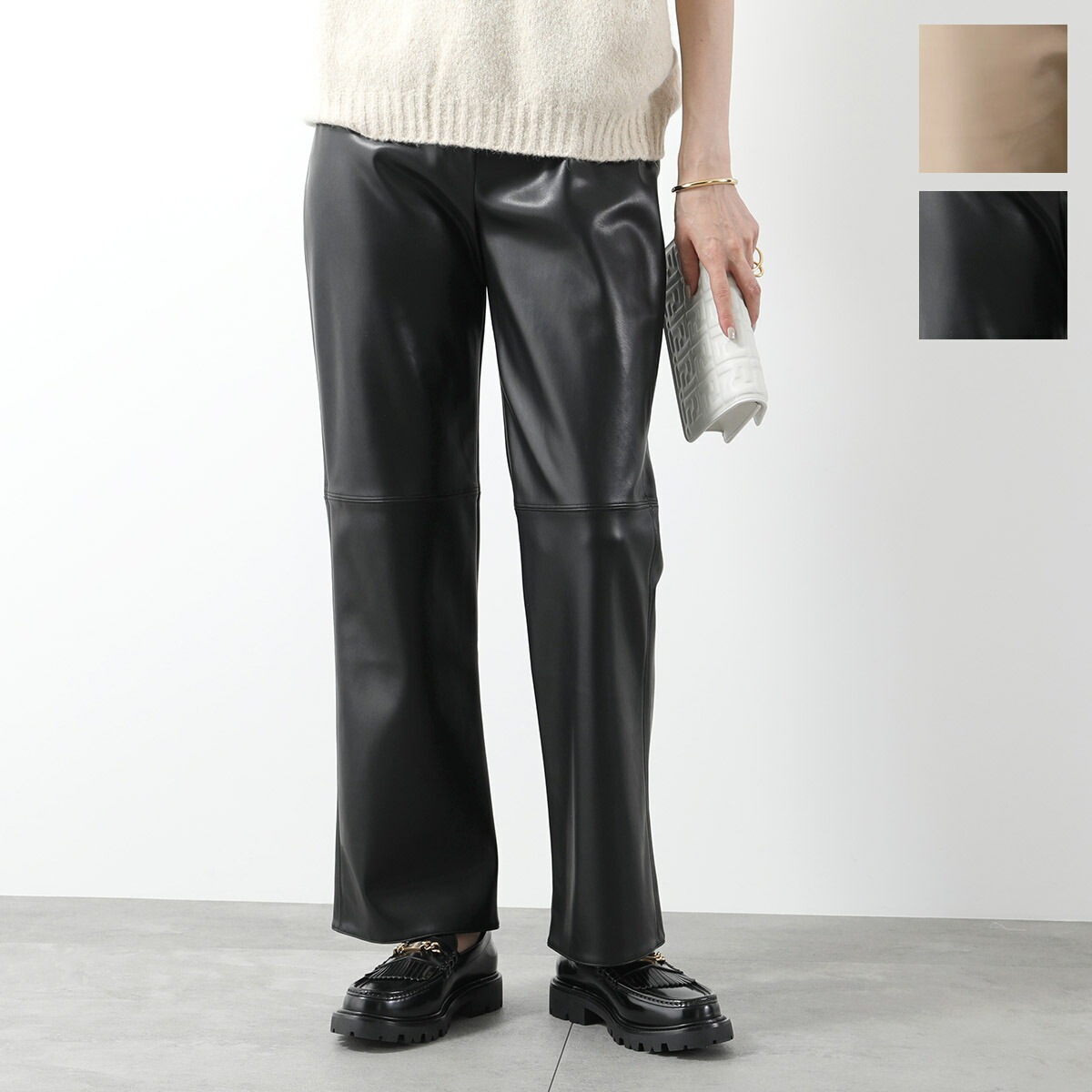S MAX MARA エス マックスマーラ エコレザーパンツ SUBLIME スブリーメ レディース フェイクレザー ストレッチ スリムフィット フレア カラー2色