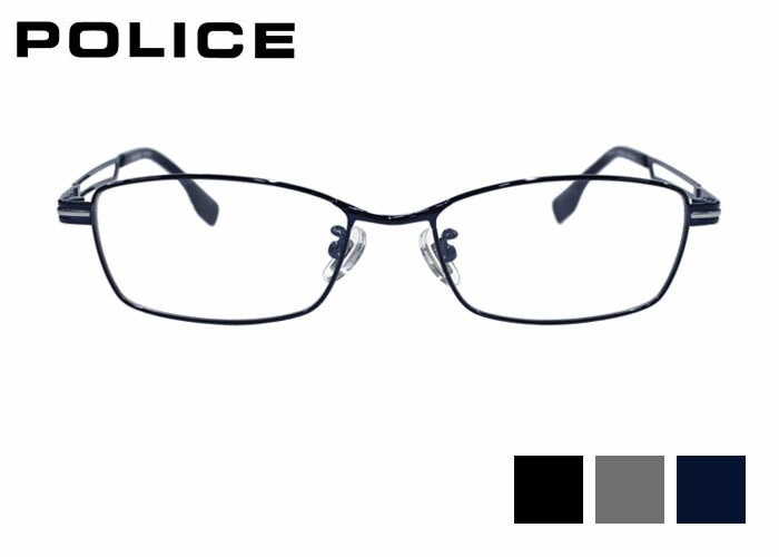 ポリス POLICE vplv73j フルリム スクエア チタン メンズ レディース めがね メガネ 眼鏡 54サイズ