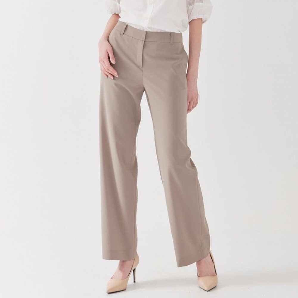 [Jisen] フィットシェンスリムフィットストレートスパンバンディングスラックスLOFPP302_BE