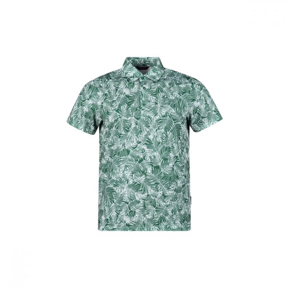 (ラックスゴルフ) Analdovasini メンズボタニカルパターンパンチング半袖ゴルフシャツ ABMTS42344