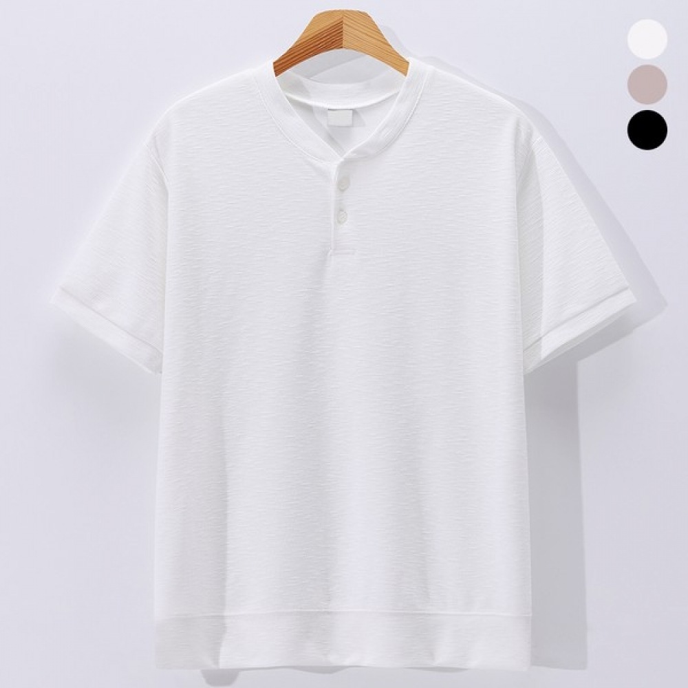 (ジュアンス) オーバーフィットスラブ半袖ヘンリーネック T シャツ EHRT0219