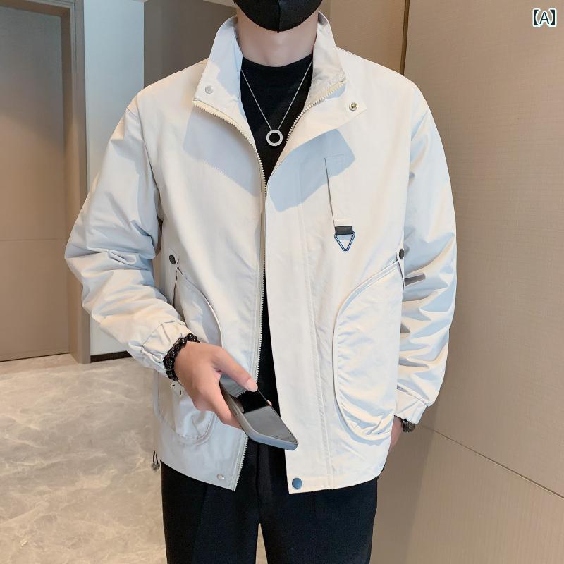 アウター メンズ カジュアル おしゃれ スタンドカラー カジュアル ジャケット 春秋 ジャケット ファッション ストリート ファッション ジャケット