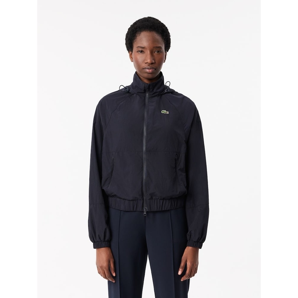 LACOSTE 女性用ショートナイロンフード付きトラックジャケット BF1105-54N HDE Q2NBF1105-54NHDE