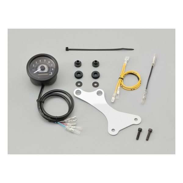 電気式 タコメーター GB350 21 ブラックボディ/ホワイトLED ファイ60 9000rpm表示 D21943