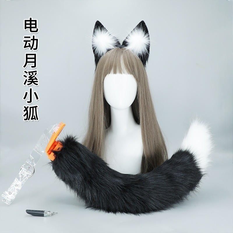 人工ぬいぐるみ動物の耳カシャコミックショー可動キツネ耳カシャ充電式耳電動キツネ耳カシャ