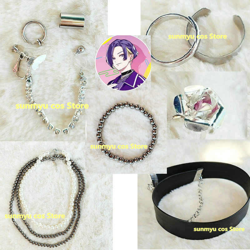 Paradox Live（パラライ）ボイストレーラー 呉羽 葵 VISTY 全セット飾りイヤリングネックレスチョーカー チェーン 指輪　コスプレ道具　アクセサリー